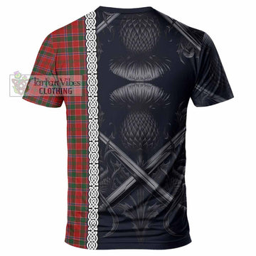 Dalzell (Dalziel) Tartan T-Shirt with Family Crest Cross Sword Thistle Celtic Vibes - Tartan Vibes Clothing