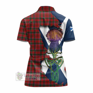 Dalzell (Dalziel) Tartan Family Crest Women's Polo Shirt Scottish Thistle Celtic Inspired - Tartan Vibes Clothing