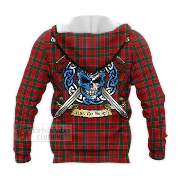 Dalzell (Dalziel) Tartan Knitted Hoodie with Family Crest Celtic Skull Style - Tartan Vibes Clothing
