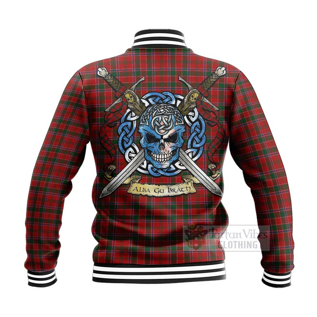 Dalzell (Dalziel) Tartan Baseball Jacket with Family Crest Celtic Skull Style - Tartan Vibes Clothing