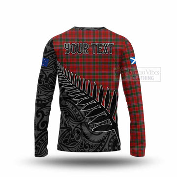 Dalzell (Dalziel) Crest Tartan Long Sleeve T-Shirt with New Zealand Silver Fern Half Style - Tartan Vibes Clothing