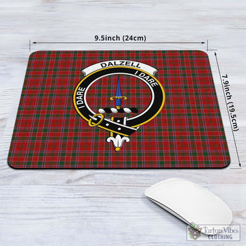 Dalzell (Dalziel) Tartan Mouse Pad with Family Crest