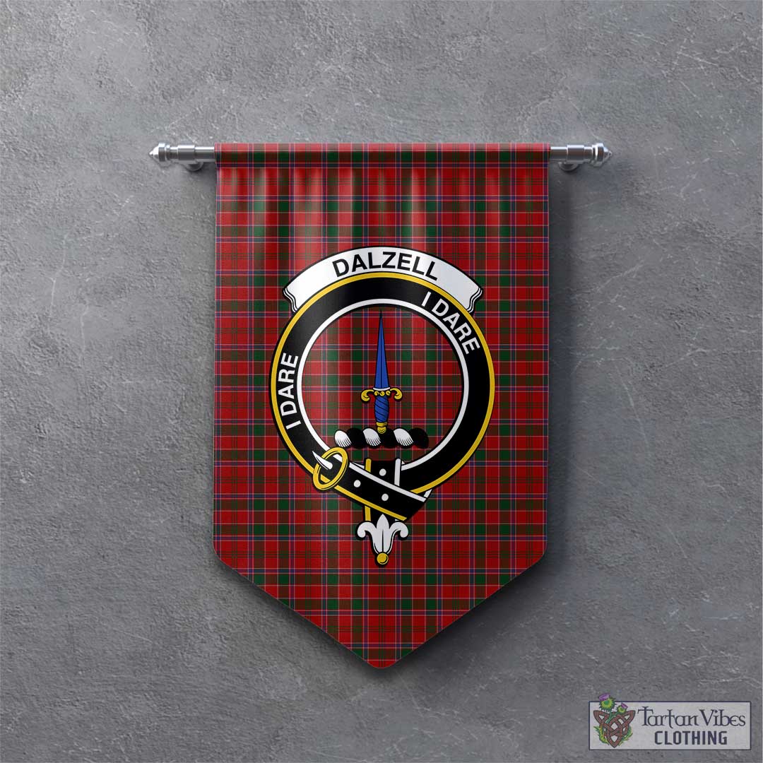 Dalzell (Dalziel) Tartan Gonfalon, Tartan Banner with Family Crest - Tartan Vibes Clothing