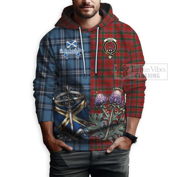 Dalzell (Dalziel) Tartan Hoodie Happy St. Andrew's Day Half Tartan Style - Tartan Vibes Clothing