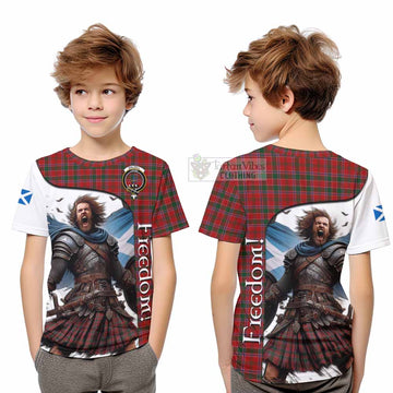 Tartan Vibes Clothing Dalzell (Dalziel) Crest Tartan Kid T-Shirt Inspired by the Freedom of Scottish Warrior