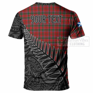 Dalzell (Dalziel) Crest Tartan T-Shirt with New Zealand Silver Fern Half Style - Tartan Vibes Clothing
