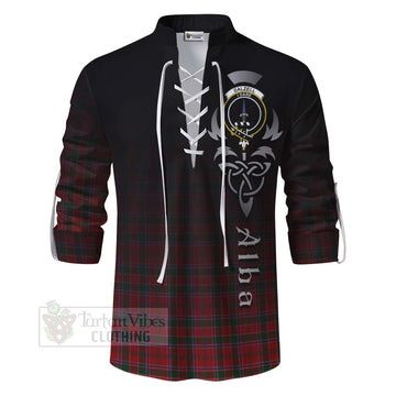 Dalzell (Dalziel) Tartan Ghillie Kilt Shirt Featuring Alba Gu Brath Family Crest Celtic Inspired - Tartan Vibes Clothing