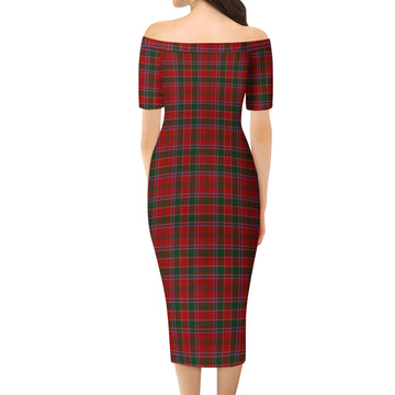Dalzell (Dalziel) Tartan Off Shoulder Lady Dress - Tartan Vibes Clothing
