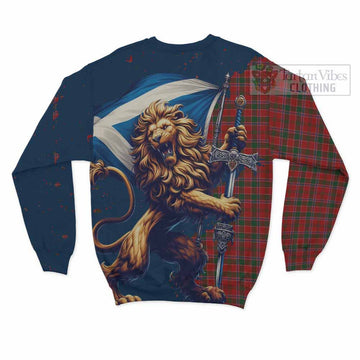 Dalzell (Dalziel) Tartan Family Crest Sweatshirt with Scottish Majestic Lion - Tartan Vibes Clothing