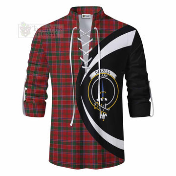 Dalzell (Dalziel) Tartan Ghillie Kilt Shirt with Family Crest Circle Style - Tartan Vibes Clothing