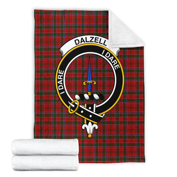 Dalzell Tartan Blanket with Family Crest