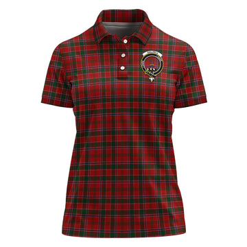 Dalzell Tartan Polo Shirt with Family Crest For Women