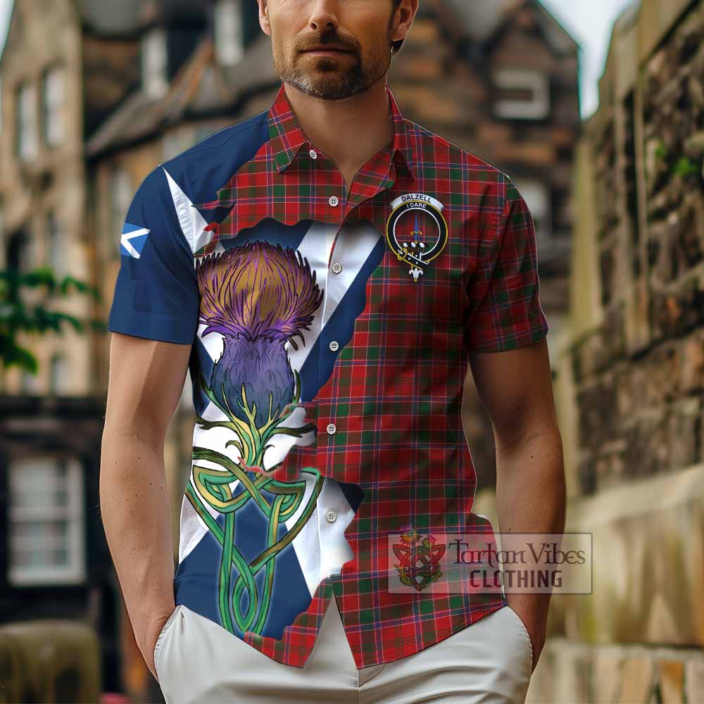 Dalzell (Dalziel) Tartan Family Crest Hawaiian Shirt Scottish Thistle Celtic Inspired - Tartan Vibes Clothing