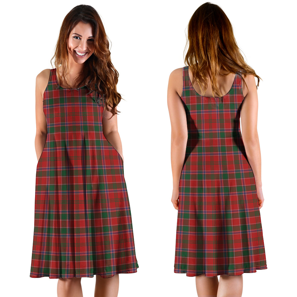 Dalzell (Dalziel) Tartan Sleeveless Midi Womens Dress - Tartan Vibes Clothing