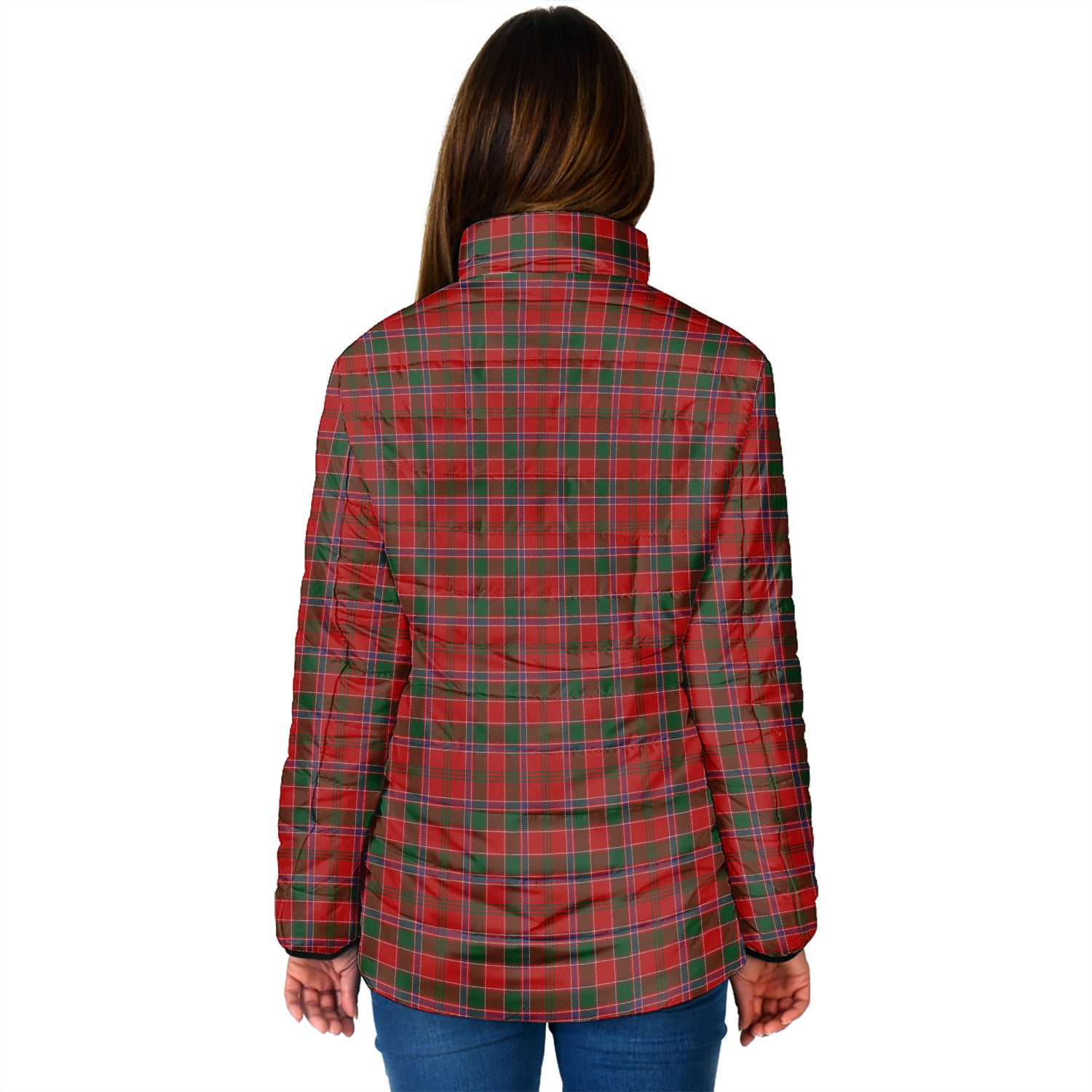 Dalzell (Dalziel) Tartan Padded Jacket with Family Crest - Tartan Vibes Clothing