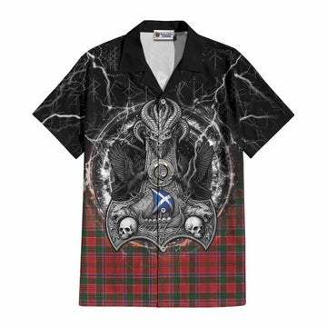 Dalzell (Dalziel) Tartan Crest Cotton Hawaiian Shirt Celtic Odin's Raven Legacy