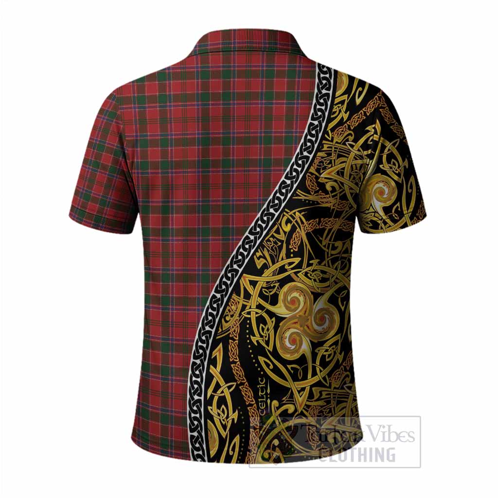 Dalzell (Dalziel) Tartan Crest Polo Shirt Celtic Knot and Triple Trickle Spiral Symbols