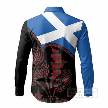 Dalzell (Dalziel) Tartan Family Crest Long Sleeve Button Shirts Scotland Thistle Floral Flag Style