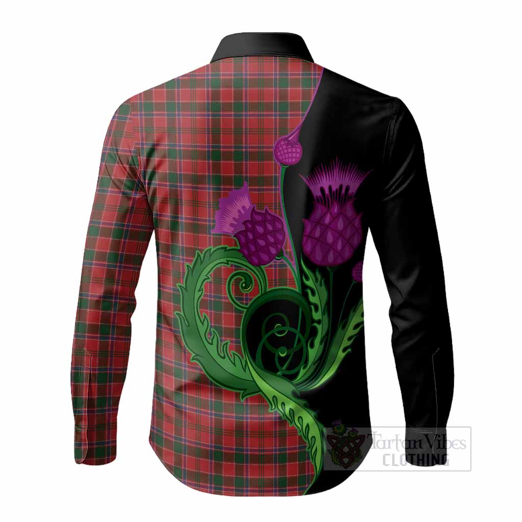 Dalzell (Dalziel) Tartan Long Sleeve Button Shirts Traditional Scottish Thistle