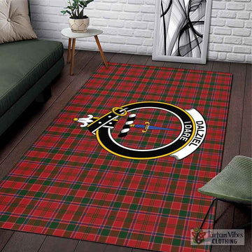 Dalziel Tartan Area Rug with Family Crest L 59*86 inch (150x220 cm) - Tartan Vibes Clothing