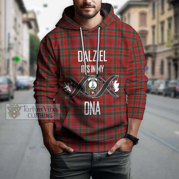 Dalziel Tartan Hoodie with Family Crest DNA In Me Style Pullover Hoodie - Tartan Vibes Clothing