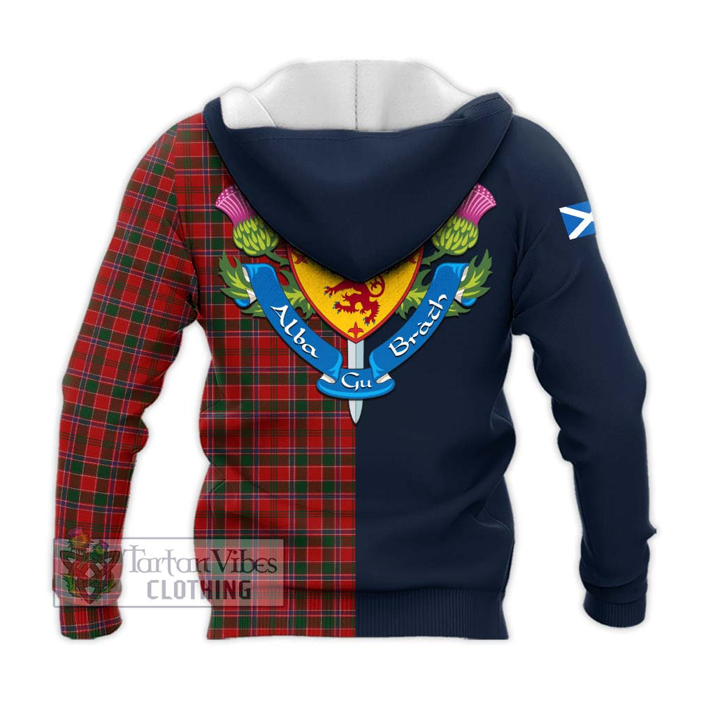 Dalziel Tartan Knitted Hoodie Alba with Scottish Lion Royal Arm Half Style - Tartan Vibes Clothing