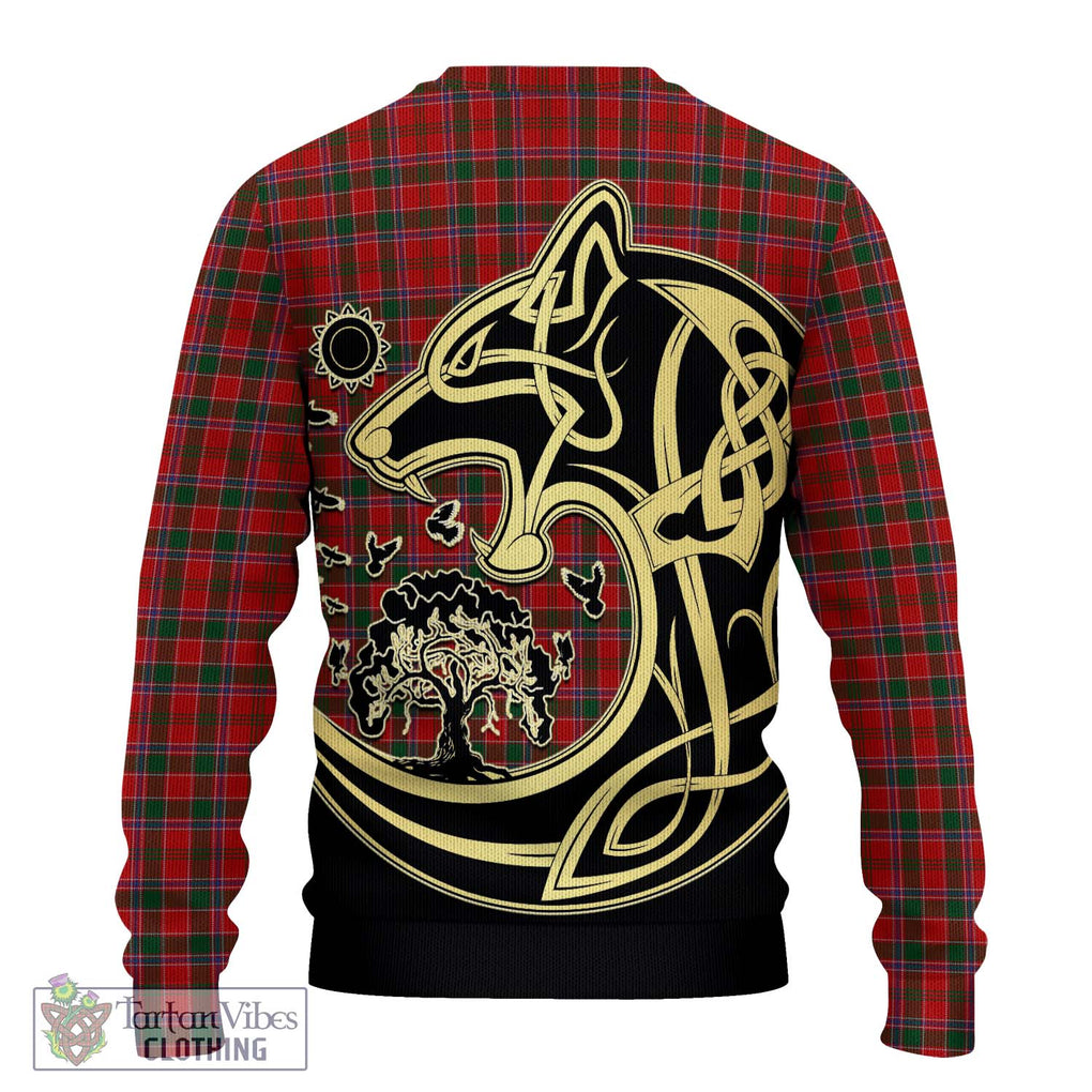 Dalziel Tartan Ugly Sweater with Family Crest Celtic Wolf Style - Tartan Vibes Clothing