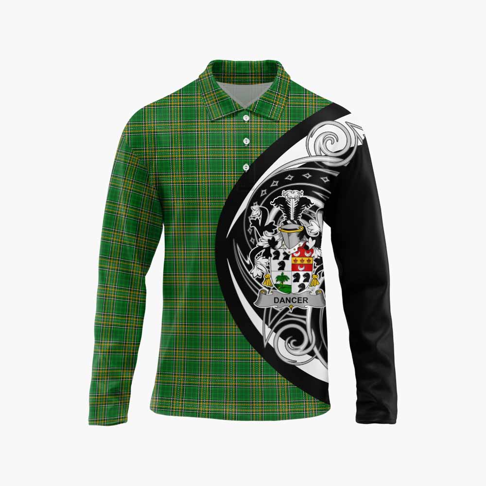 Dancer Irish Clan Long Sleeve Polo Shirt Celtic Circle Style Unisex - Tartan Vibes Clothing