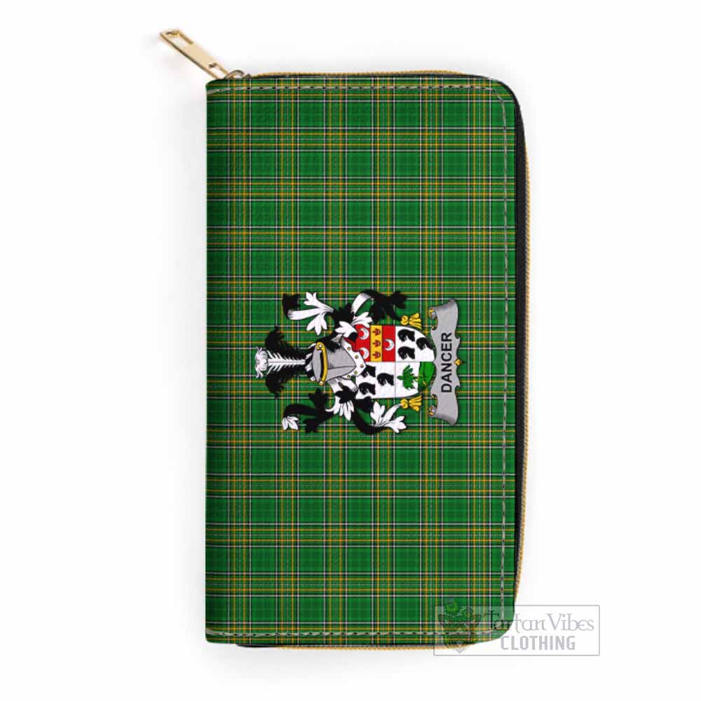 Tartan Vibes Clothing Dancer Irish Clan Tartan Women's Leather Wallet with Coat of Arms