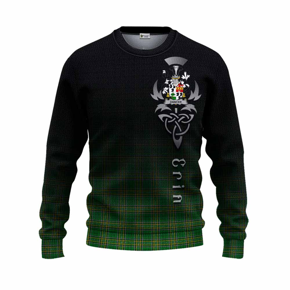 Tartan Vibes Clothing Dancer Irish Clan Knitted Sweater with Coat of Arms Erin Go Bragh Celtic Inspired