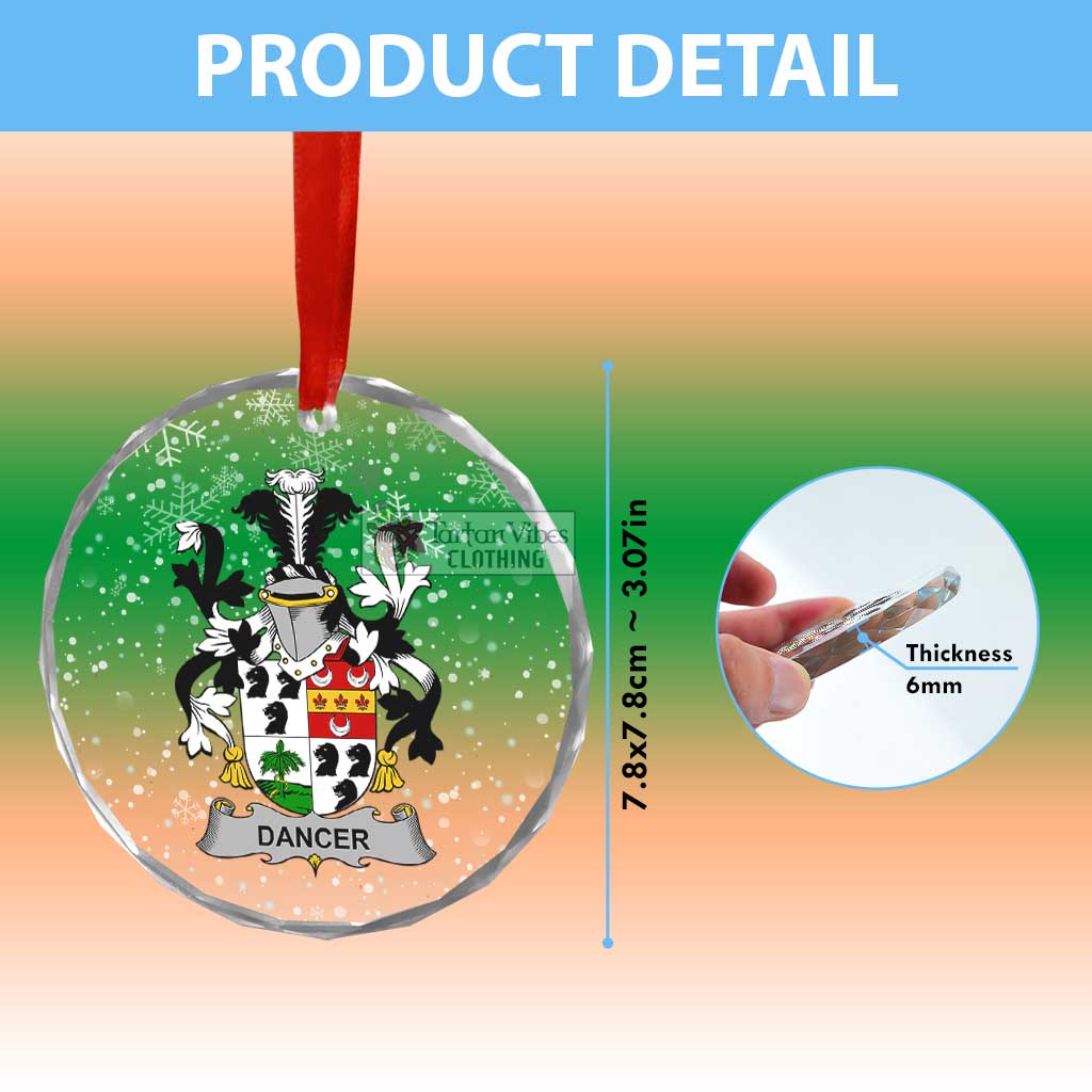Tartan Vibes Clothing Dancer Irish Clan Christmas Glass Ornament with Coat of Arms