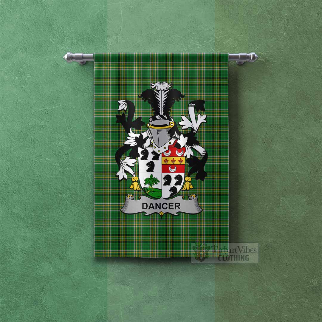 Tartan Vibes Clothing Dancer Irish Clan Tartan Gonfalon, Tartan Banner with Coat of Arms