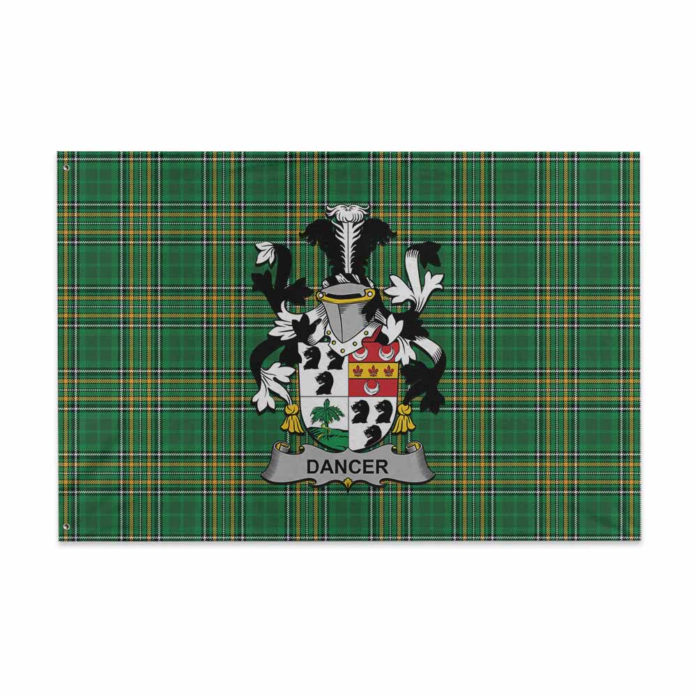 Tartan Vibes Clothing Dancer Irish Clan Tartan House Flag with Coat of Arms