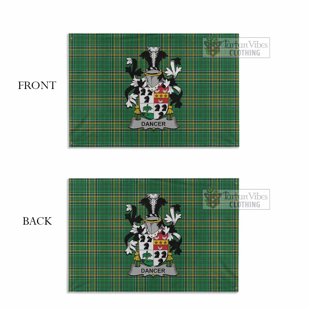 Tartan Vibes Clothing Dancer Irish Clan Tartan House Flag with Coat of Arms