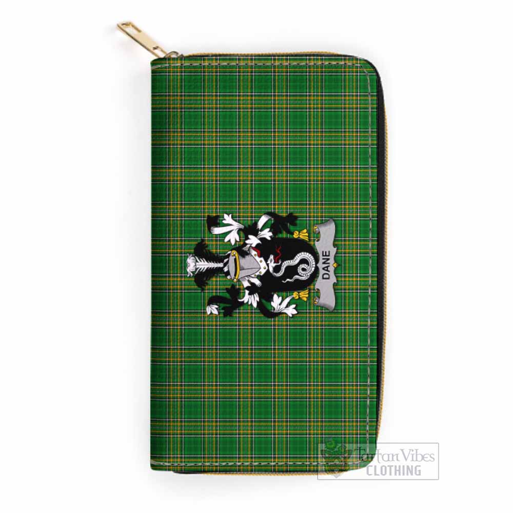 Tartan Vibes Clothing Dane Irish Clan Tartan Women's Leather Wallet with Coat of Arms