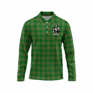 Dane Irish Clan Tartan Long Sleeve Polo Shirt with Coat of Arms Unisex - Tartan Vibes Clothing