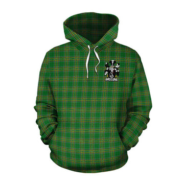 Tartan Vibes Clothing Dane Irish Clan Tartan Cotton Hoodie with Coat of Arms