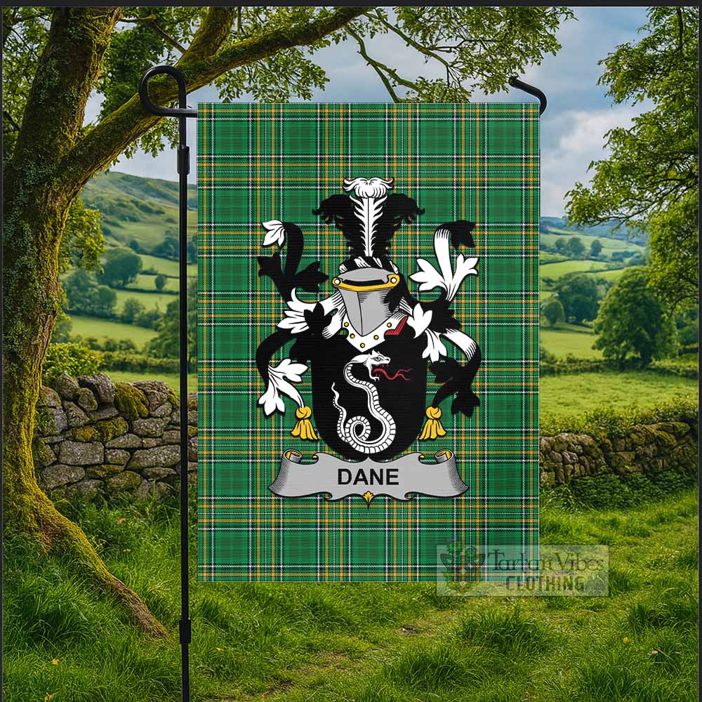 Dane Irish Clan Tartan Flag with Coat of Arms