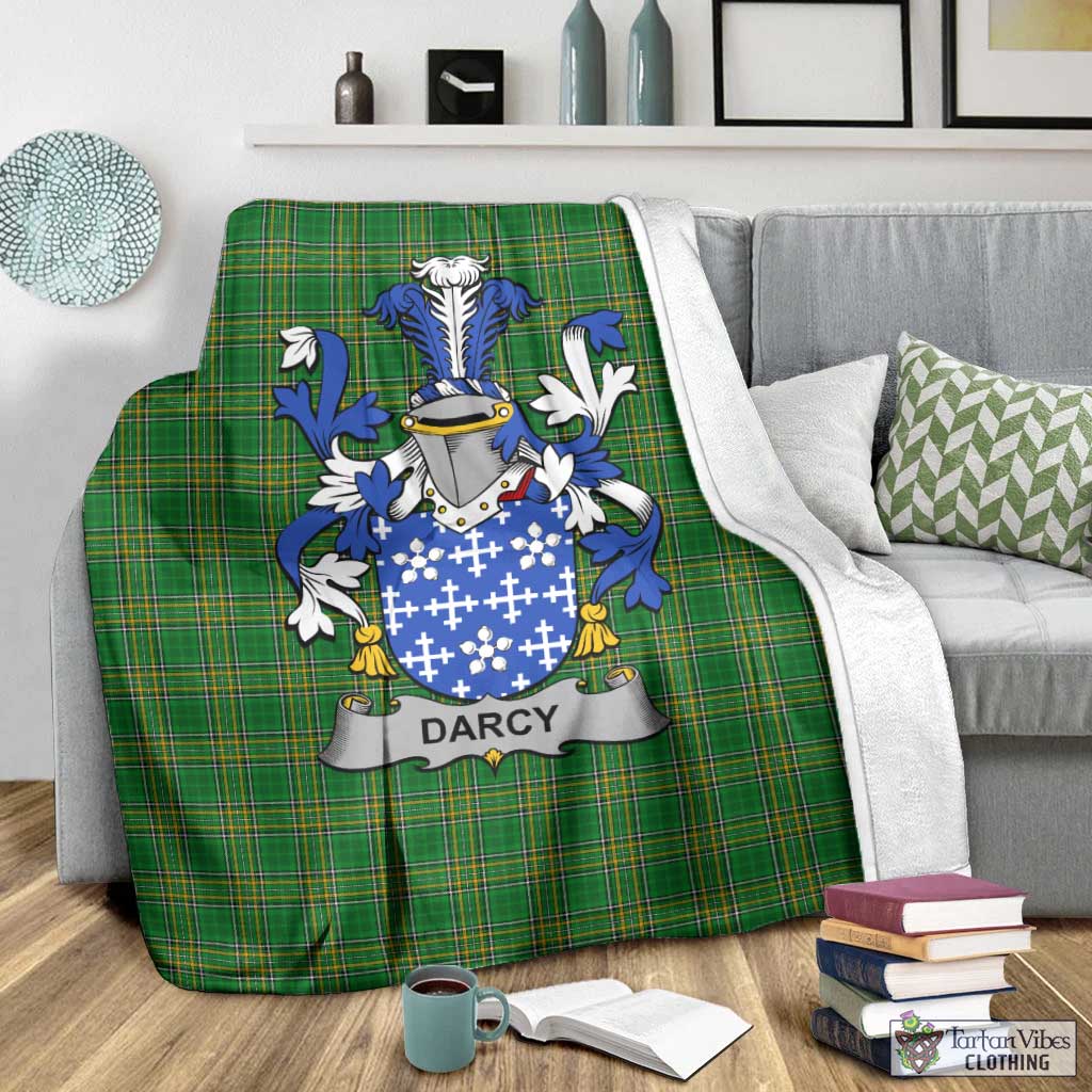 Darcy Irish Clan Tartan Blanket with Coat of Arms - Tartan Vibes Clothing