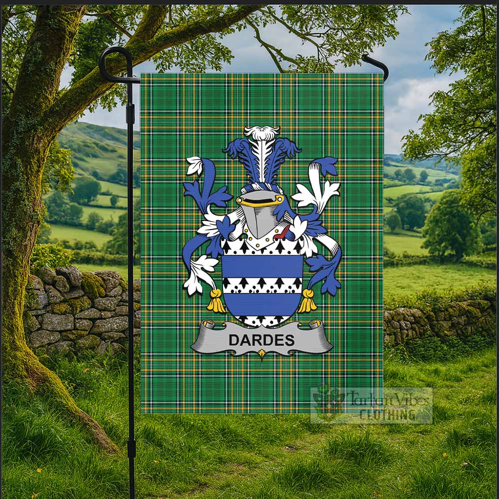 Dardes Irish Clan Tartan Flag with Coat of Arms