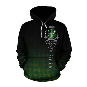 Tartan Vibes Clothing Dargan Irish Clan Cotton Hoodie with Coat of Arms Erin Go Bragh Celtic Inspired