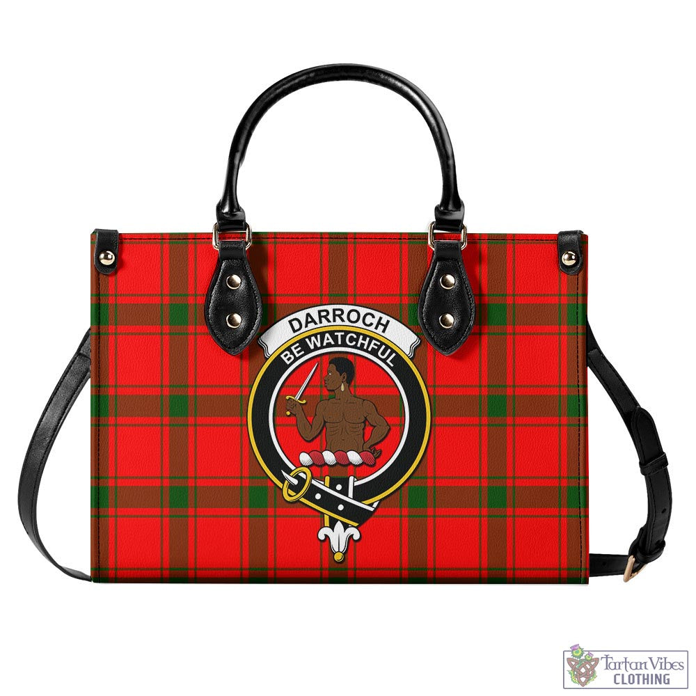 Darroch Tartan Luxury Leather Handbags with Family Crest - Tartan Vibes Clothing