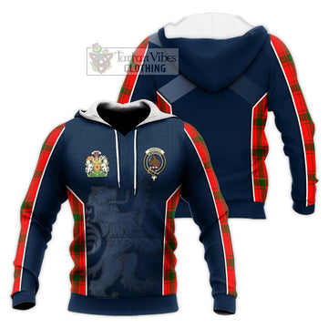 Darroch Tartan Knitted Hoodie with Family Crest and Lion Rampant Vibes Sport Style Unisex Knitted Pullover Hoodie - Tartan Vibes Clothing