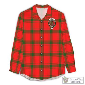 Tartan Vibes Clothing Darroch Tartan Womens Casual Shirt with Family Crest