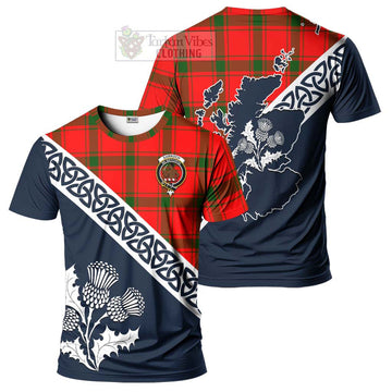 Darroch Tartan T-Shirt Featuring Thistle and Scotland Map Kid's Shirt - Tartanvibesclothing Store