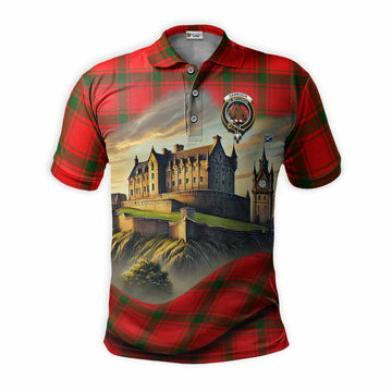Tartan Vibes Clothing Darroch Tartan Family Crest Polo Shirt with Scottish Ancient Castle Stype
