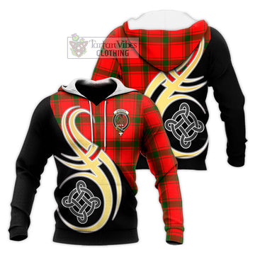 Darroch Tartan Knitted Hoodie with Family Crest and Celtic Symbol Style Unisex Knitted Pullover Hoodie - Tartan Vibes Clothing