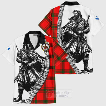 Darroch Tartan Clan Crest Hawaiian Shirt with Highlander Warrior Celtic Style Kid - Tartan Vibes Clothing