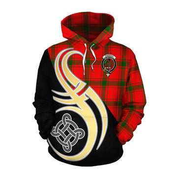 Darroch Tartan Cotton Hoodie with Family Crest and Celtic Symbol Style Pullover Hoodie XS - Tartan Vibes Clothing