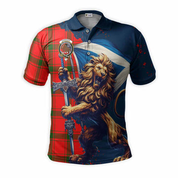 Darroch Tartan Family Crest Men's Polo Shirt with Scottish Majestic Lion Kid - Tartan Vibes Clothing